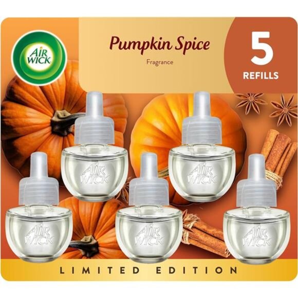 Air Wick Plug in Scented Oil Refill, 5 ct, Pumpkin Spice, Air Freshener - Picture 1 of 7